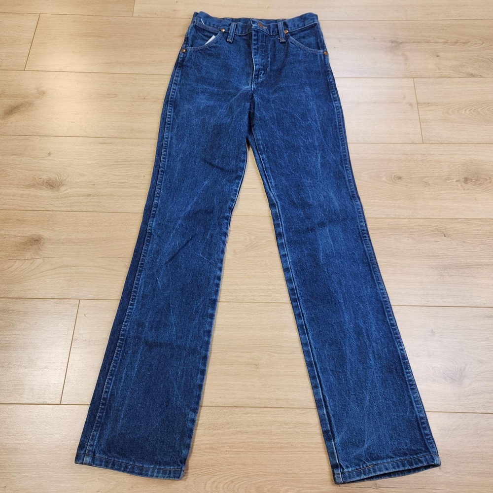 Vintage Wrangler 13MWSP1 Jeans Mens 27x34 Blue Medium Wash Straight Denim USA